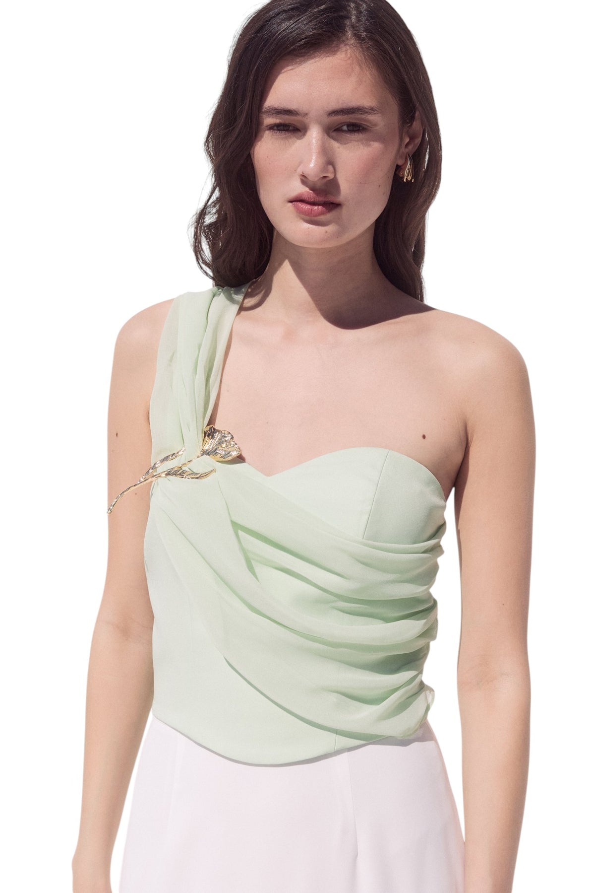 BSB Asymmetric one-shoulder top with draped detailing