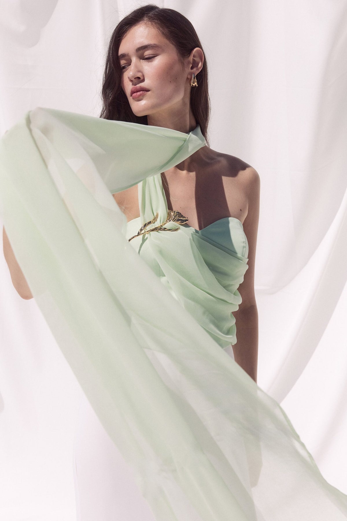 BSB Asymmetric one-shoulder top with draped detailing