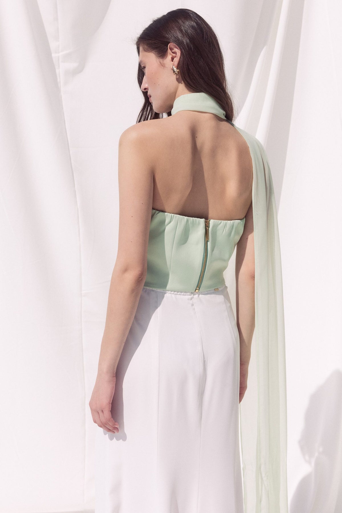 BSB Asymmetric one-shoulder top with draped detailing