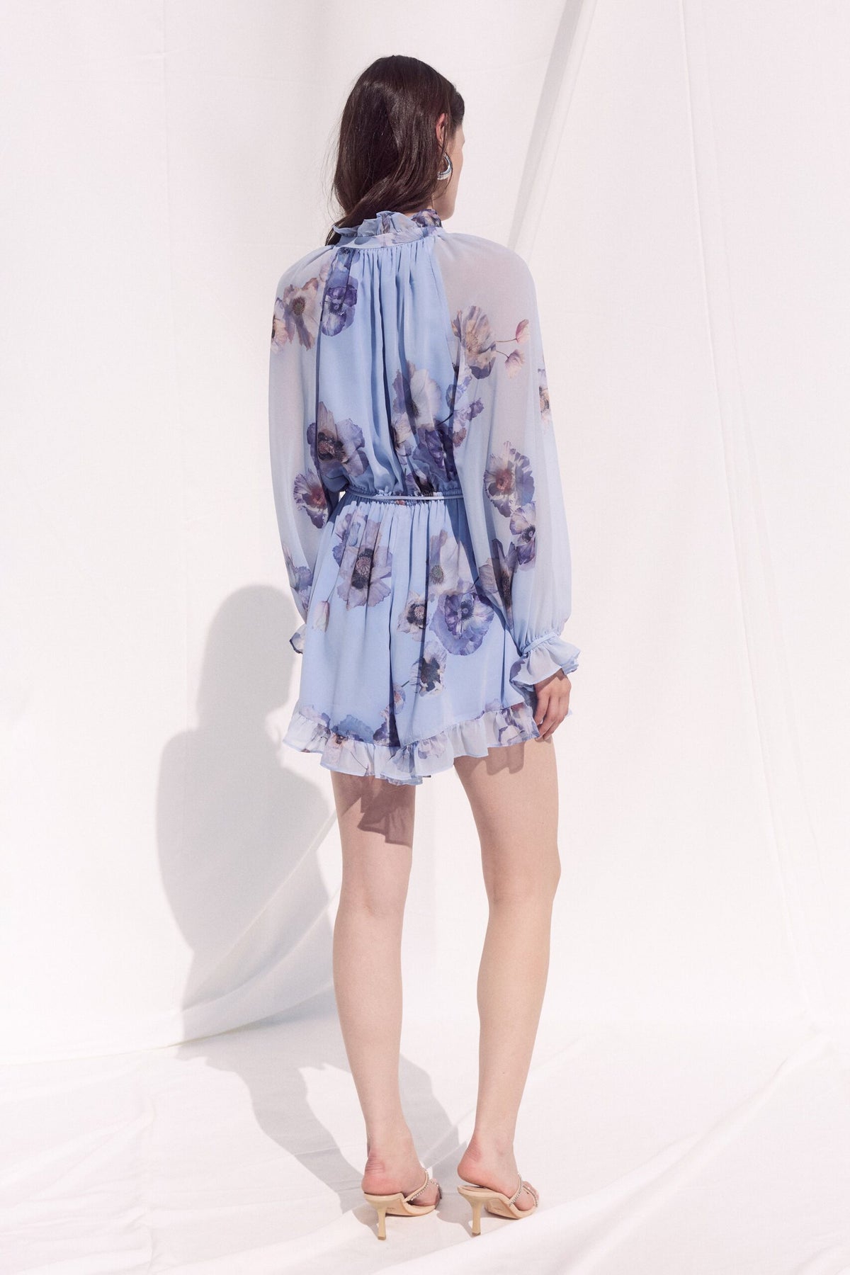 BSB Floral long-sleeve playsuit with ruffles