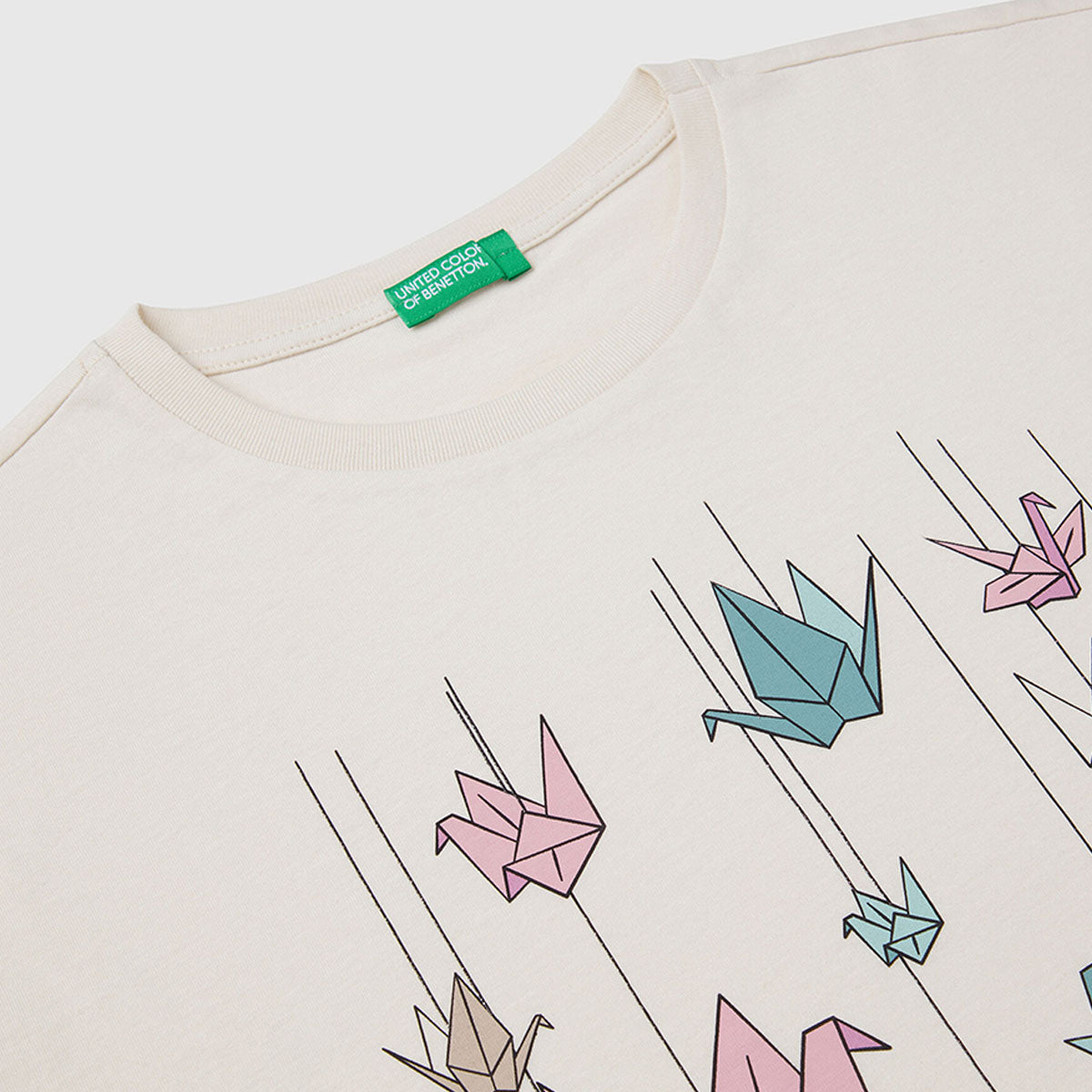 Benetton Boxy Fit Glitter Print TShirt