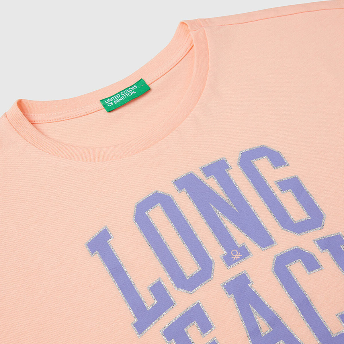 Benetton Boxy Fit Glitter Print TShirt