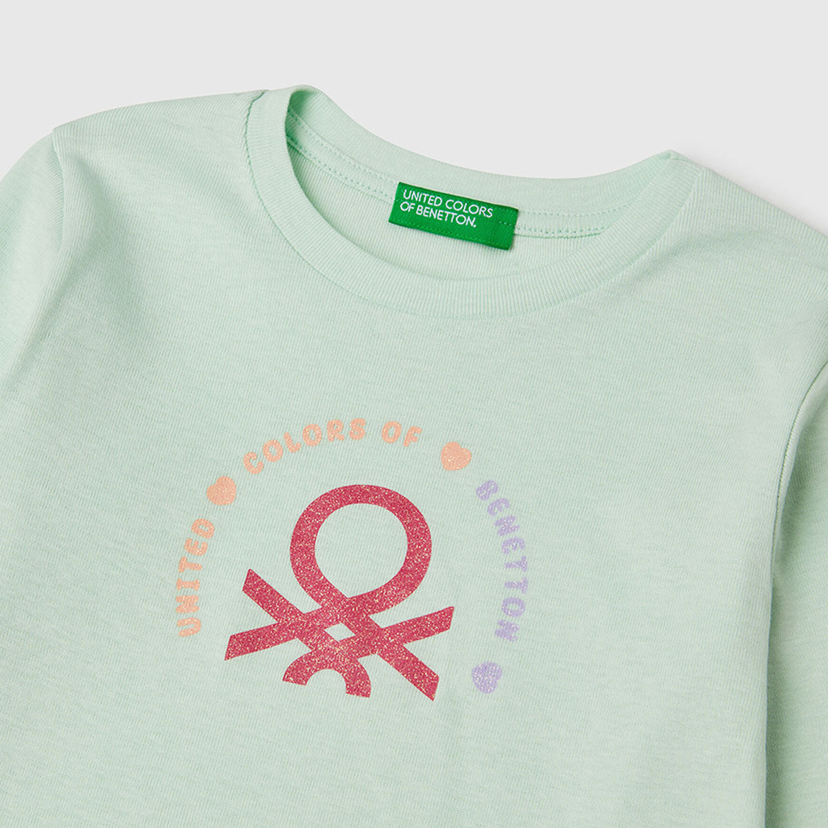Benetton Slim Fit Glittery Print TShirt