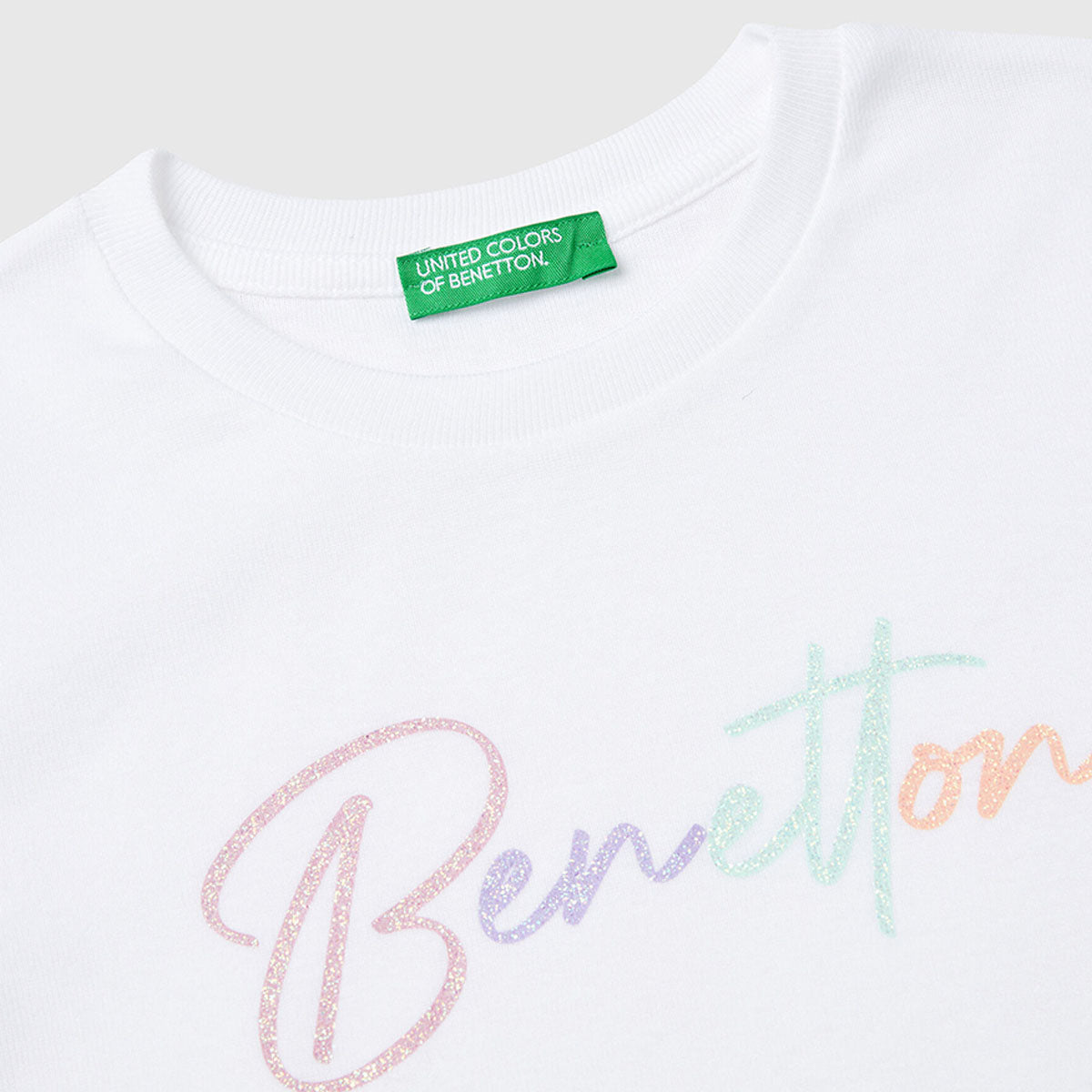 Benetton Slim Fit Glittery Print TShirt