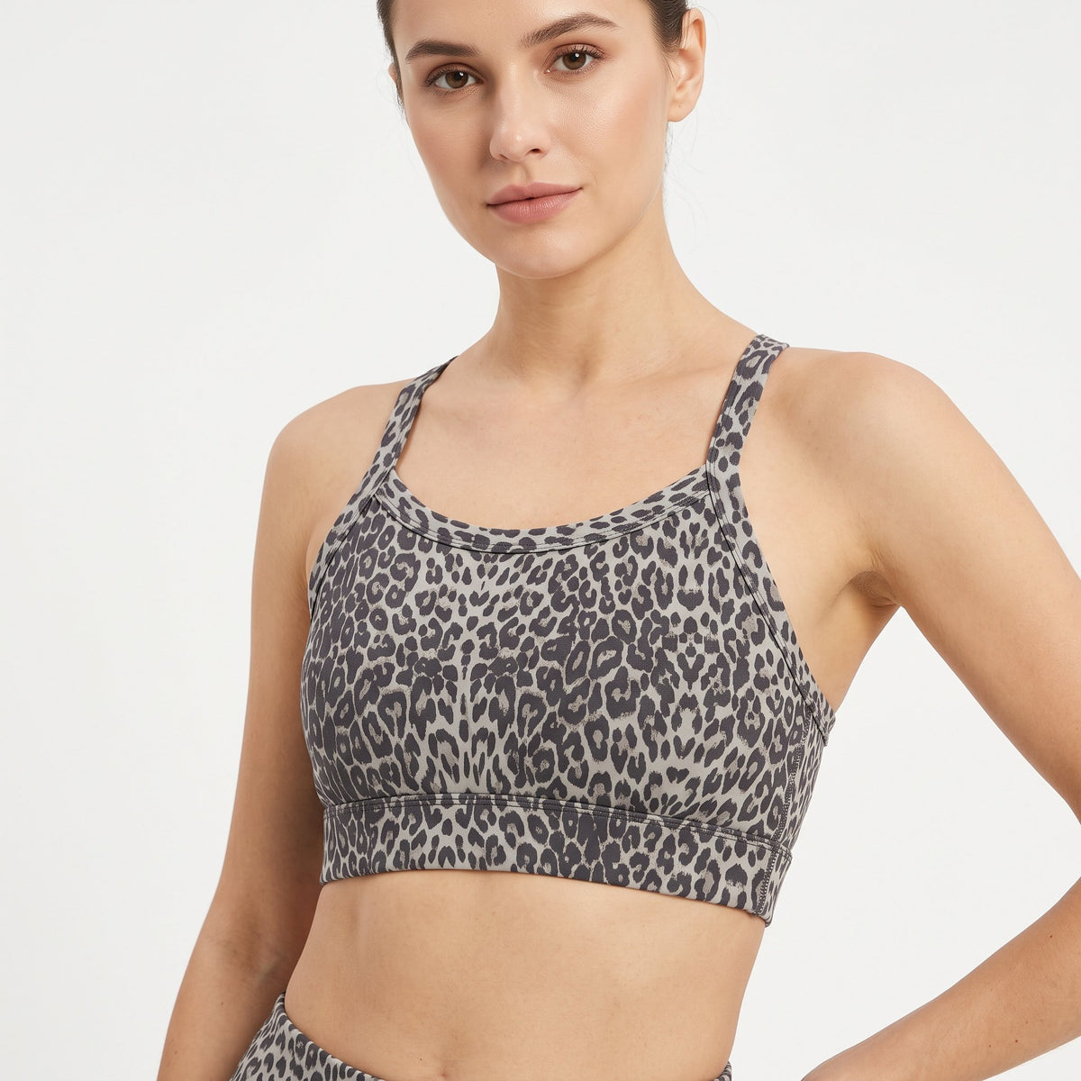 Sports Bra Supportive Activewear Essential - Leopard Print