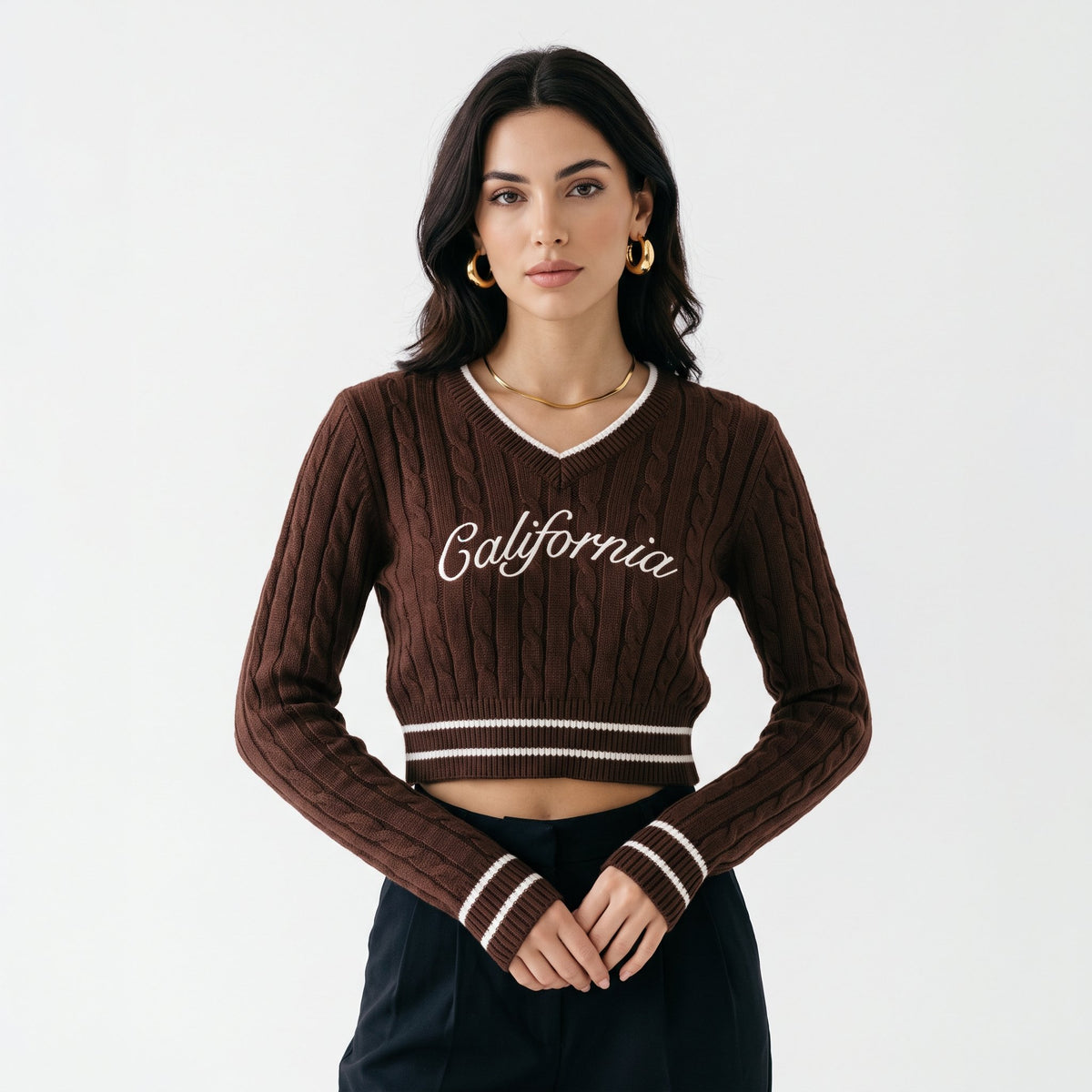 Sweater Cozy Knit Top For Layering - Brown