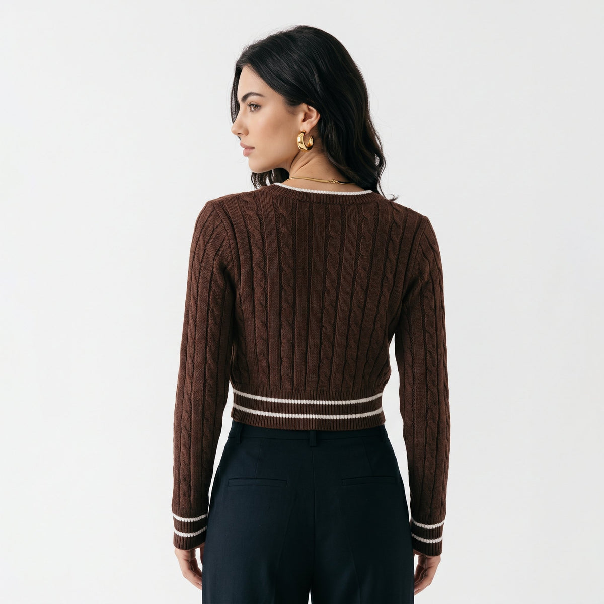 Sweater Cozy Knit Top For Layering - Brown
