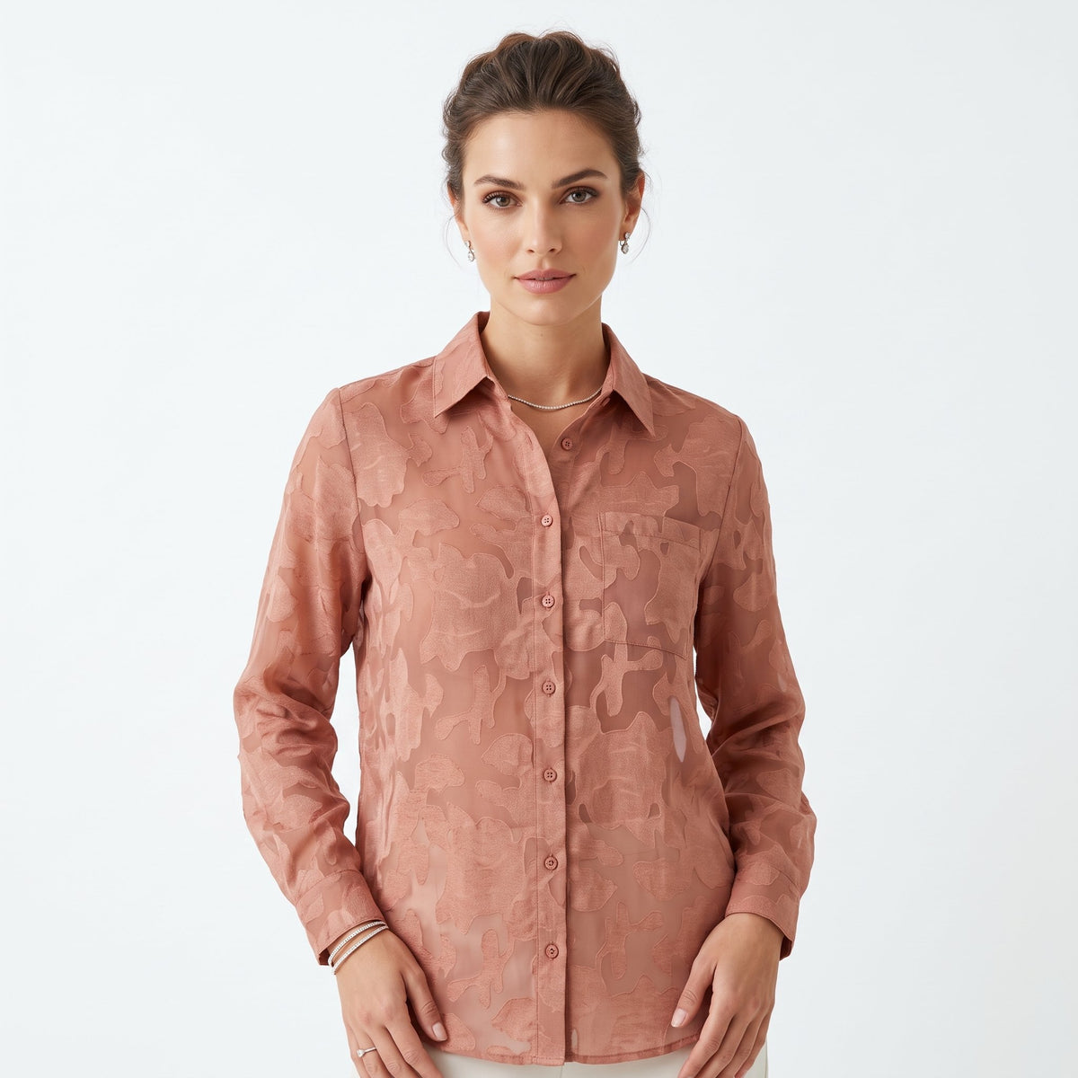 Shirt Casual Everyday Top - Brown