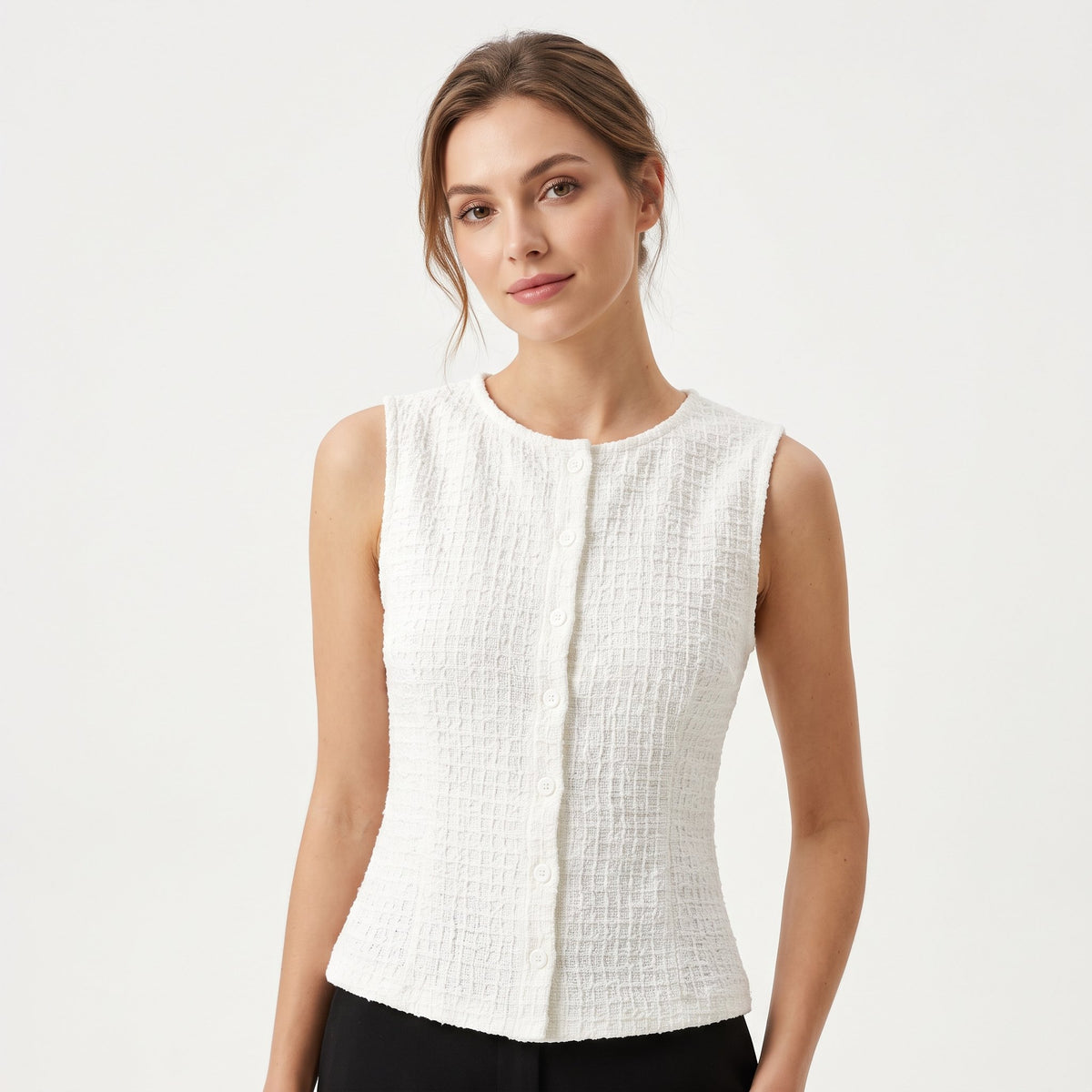 Tank Top Casual Sleeveless Top - White