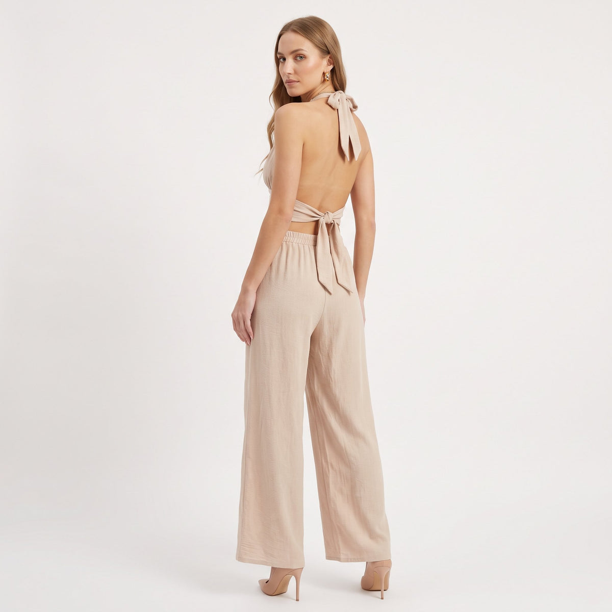 Two-Piece Set Coordinated Matching Outfit - Beige