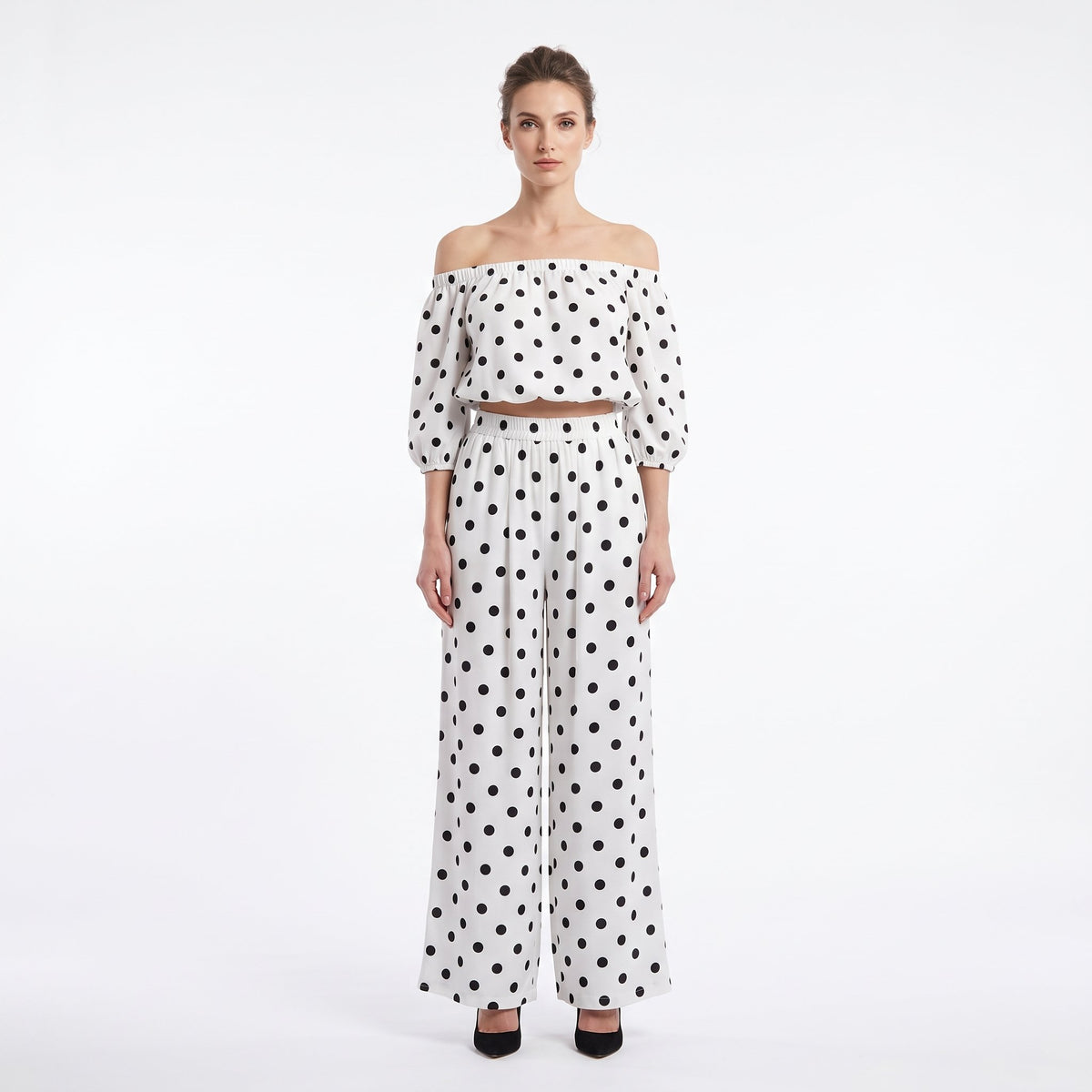 Two-Piece Set Coordinated Matching Outfit - White