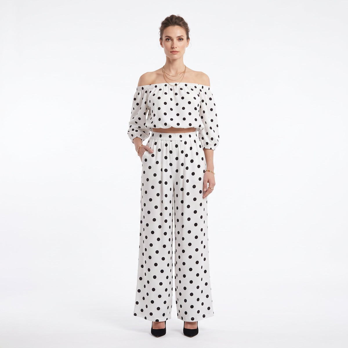 Two-Piece Set Coordinated Matching Outfit - White