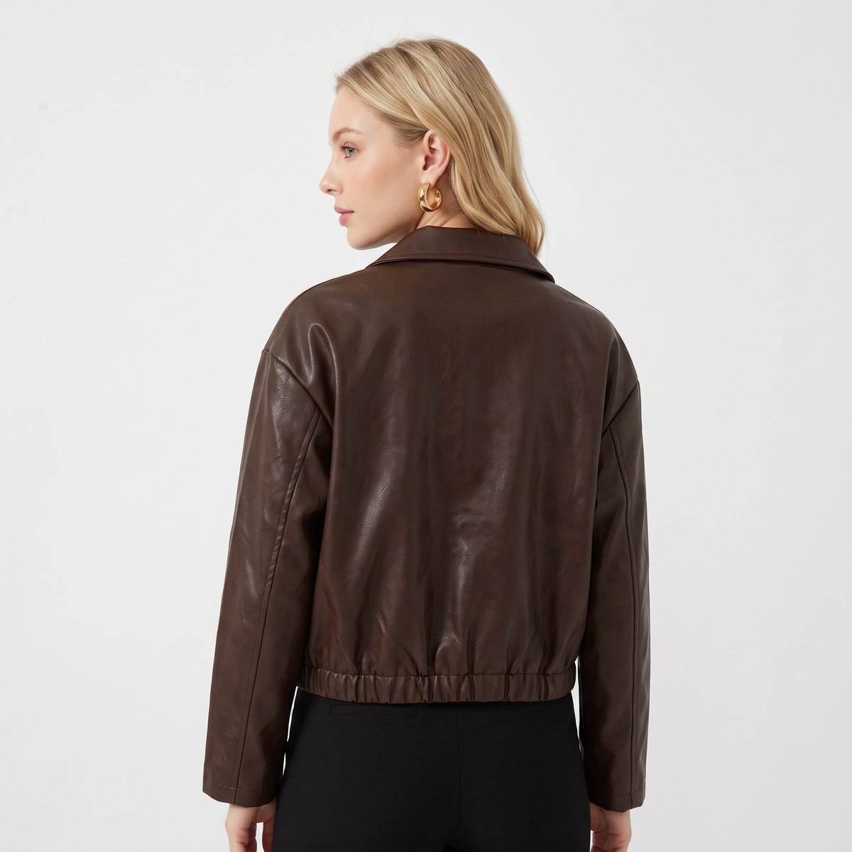 Bomber Jacket Casual Everyday Outerwear - Brown