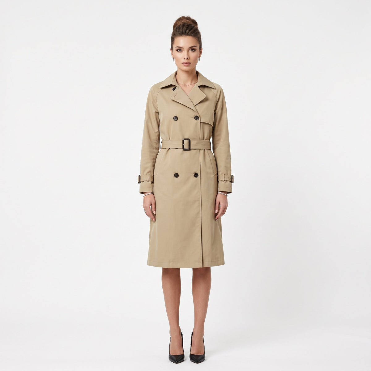 Trench Coat Classic Seasonal Outerwear - Khaki