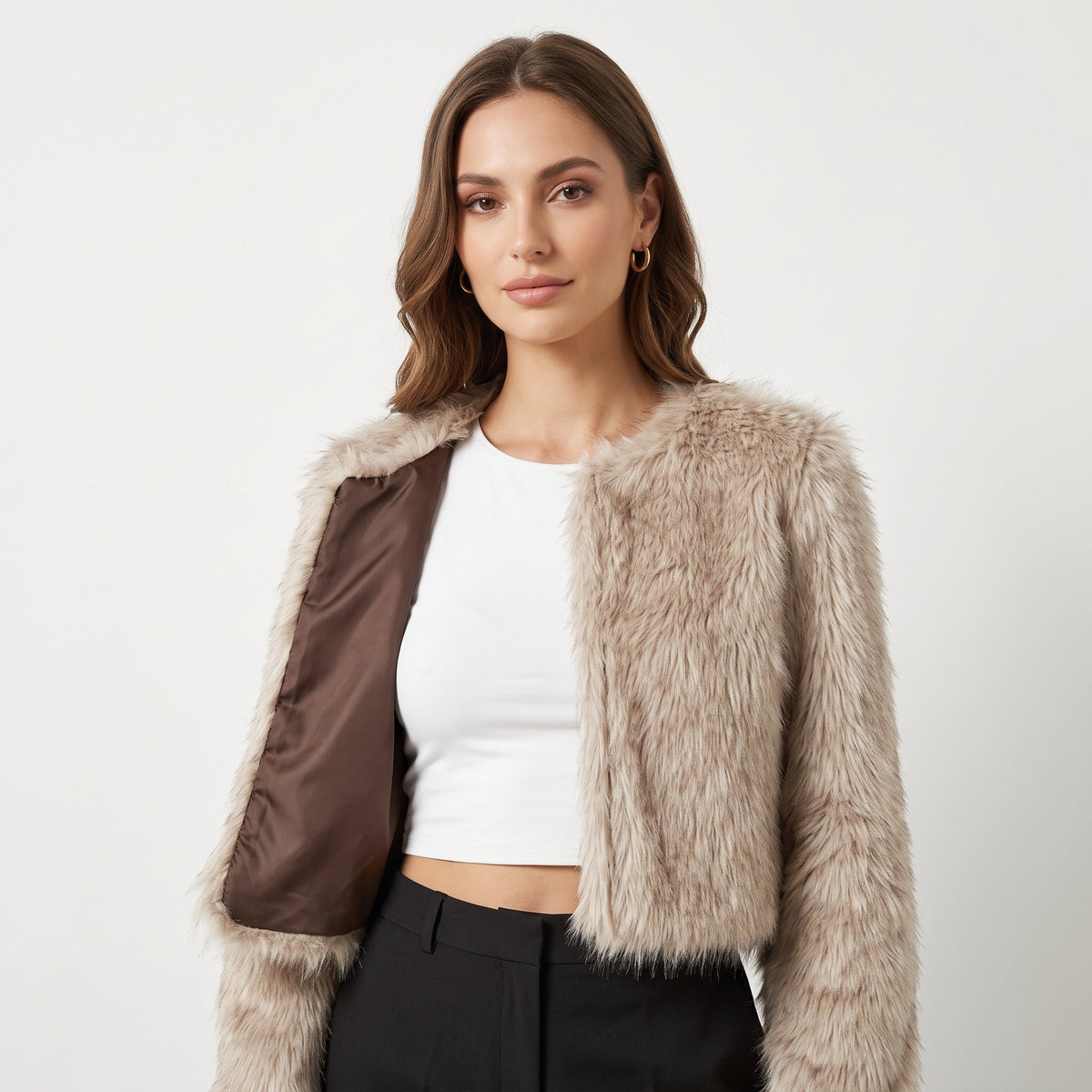 Overcoat Classic Cold-Weather Outerwear - Light Brown