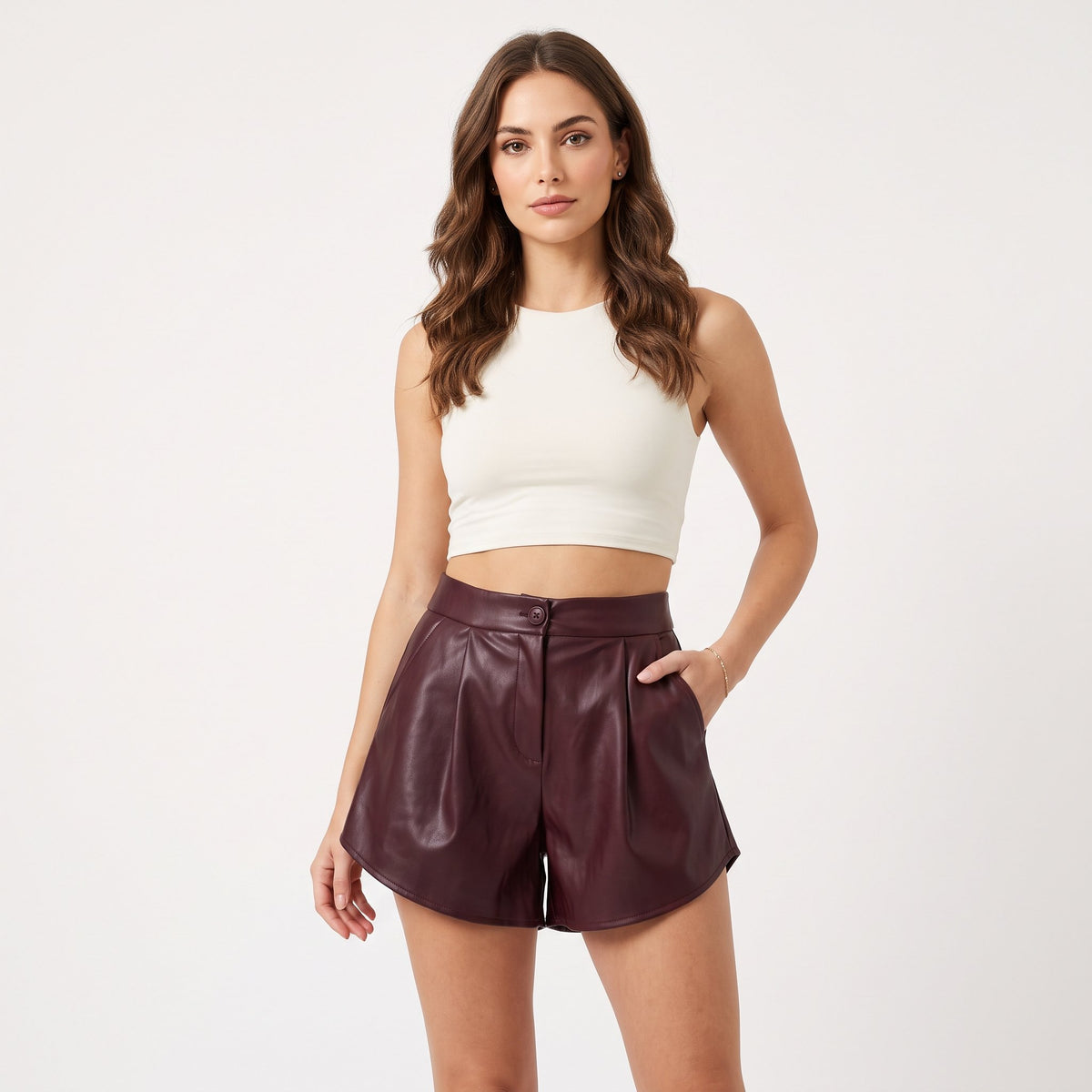 Shorts Casual Summer Bottoms - Burgundy