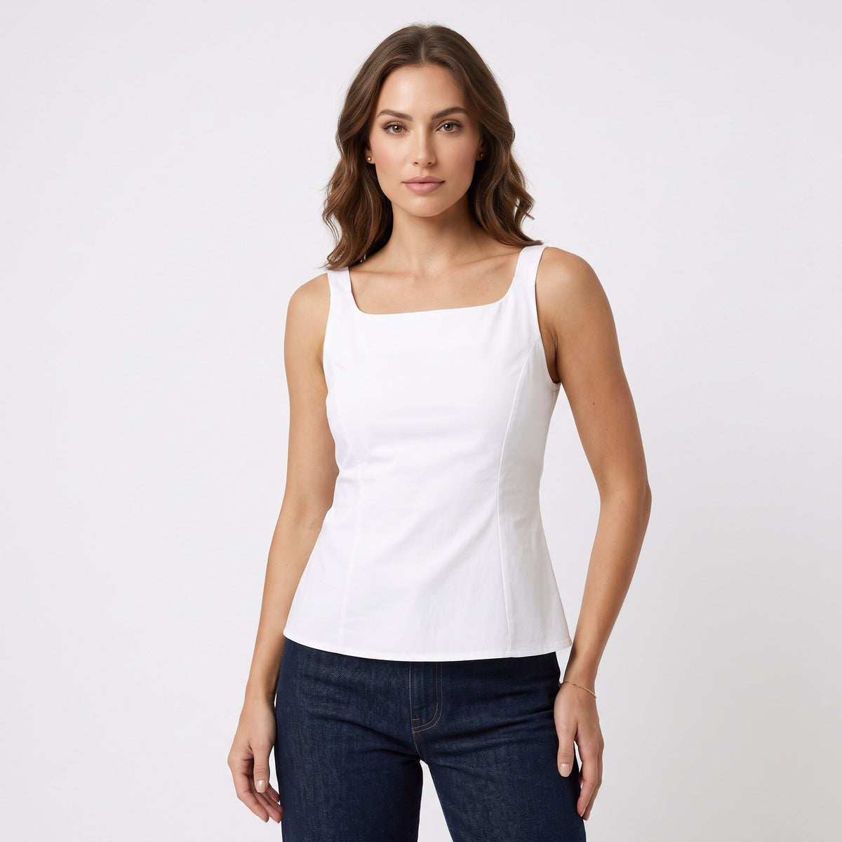 Tank Top Casual Sleeveless Top - White