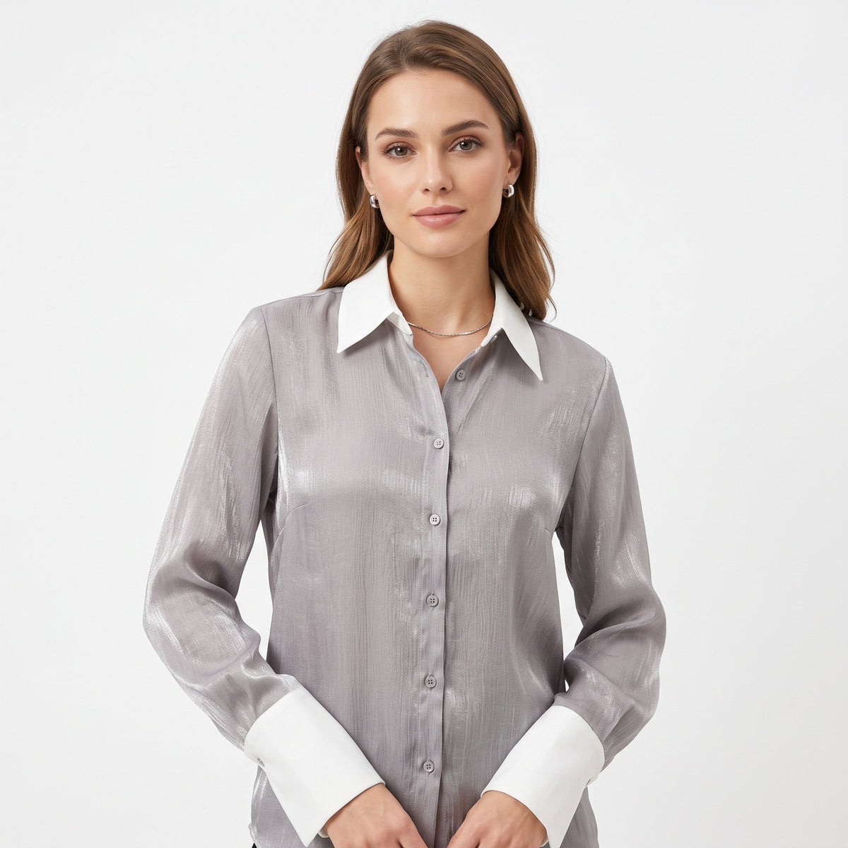 Shirt Casual Everyday Top - Gray
