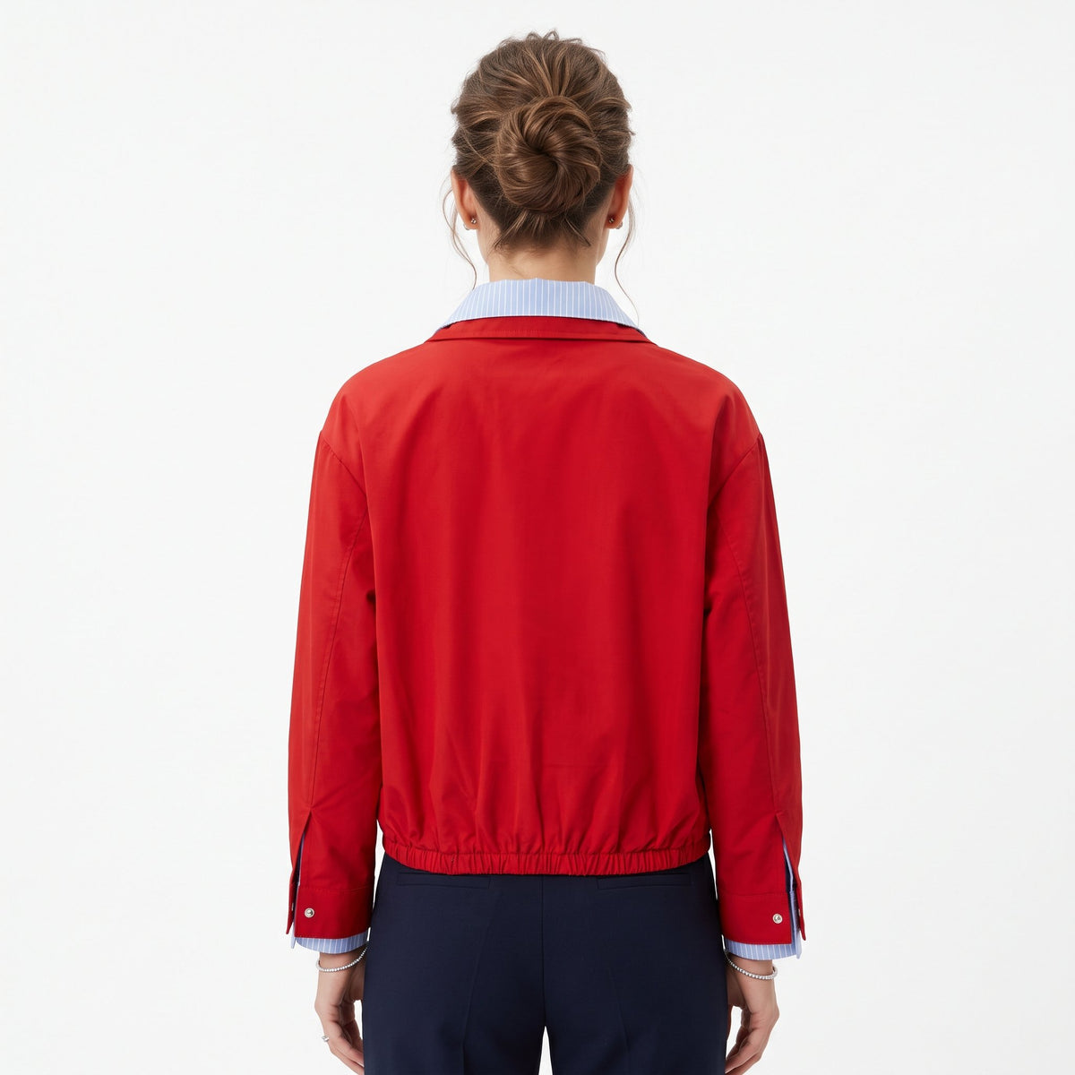 Bomber Jacket Casual Everyday Outerwear - Red