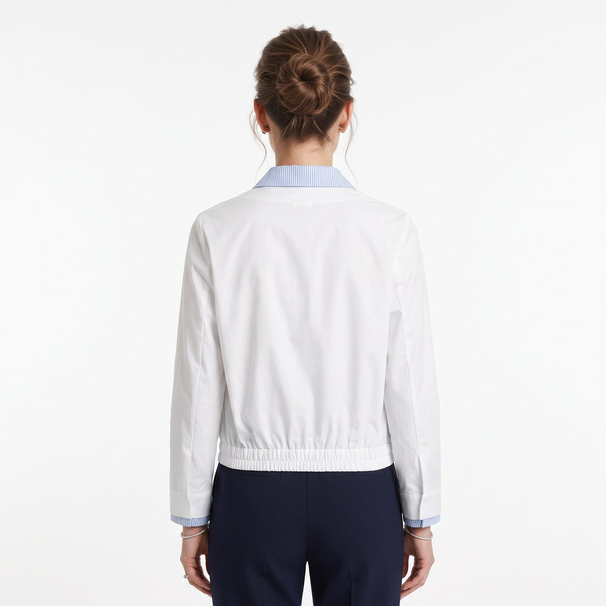 Bomber Jacket Casual Everyday Outerwear - White