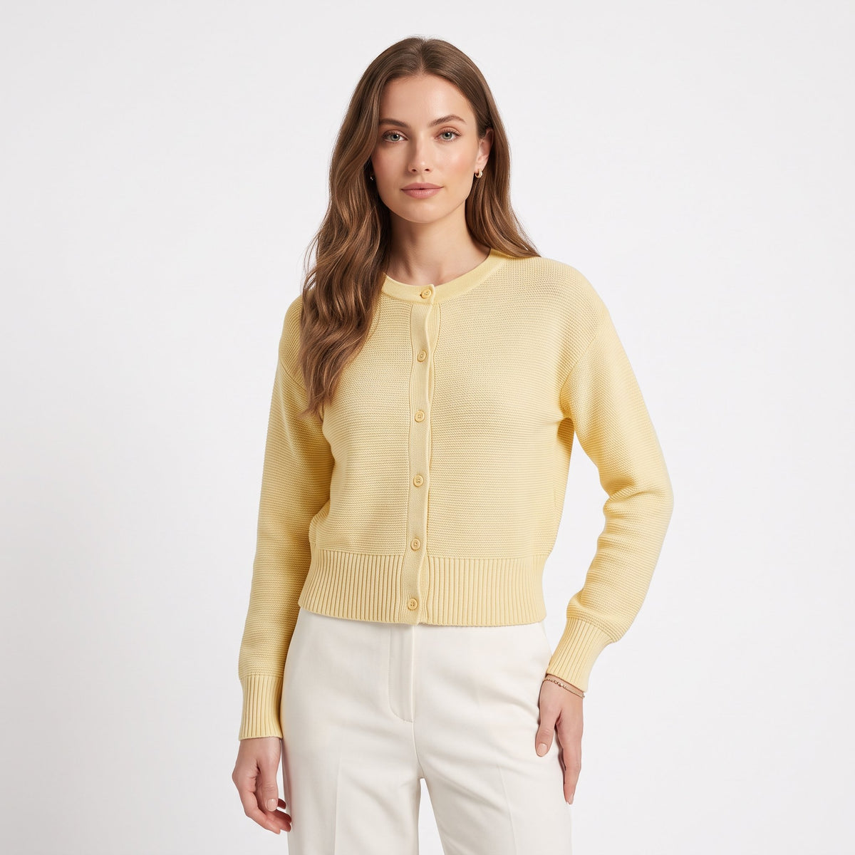 Cardigan Soft Knit Layering Piece - Yellow