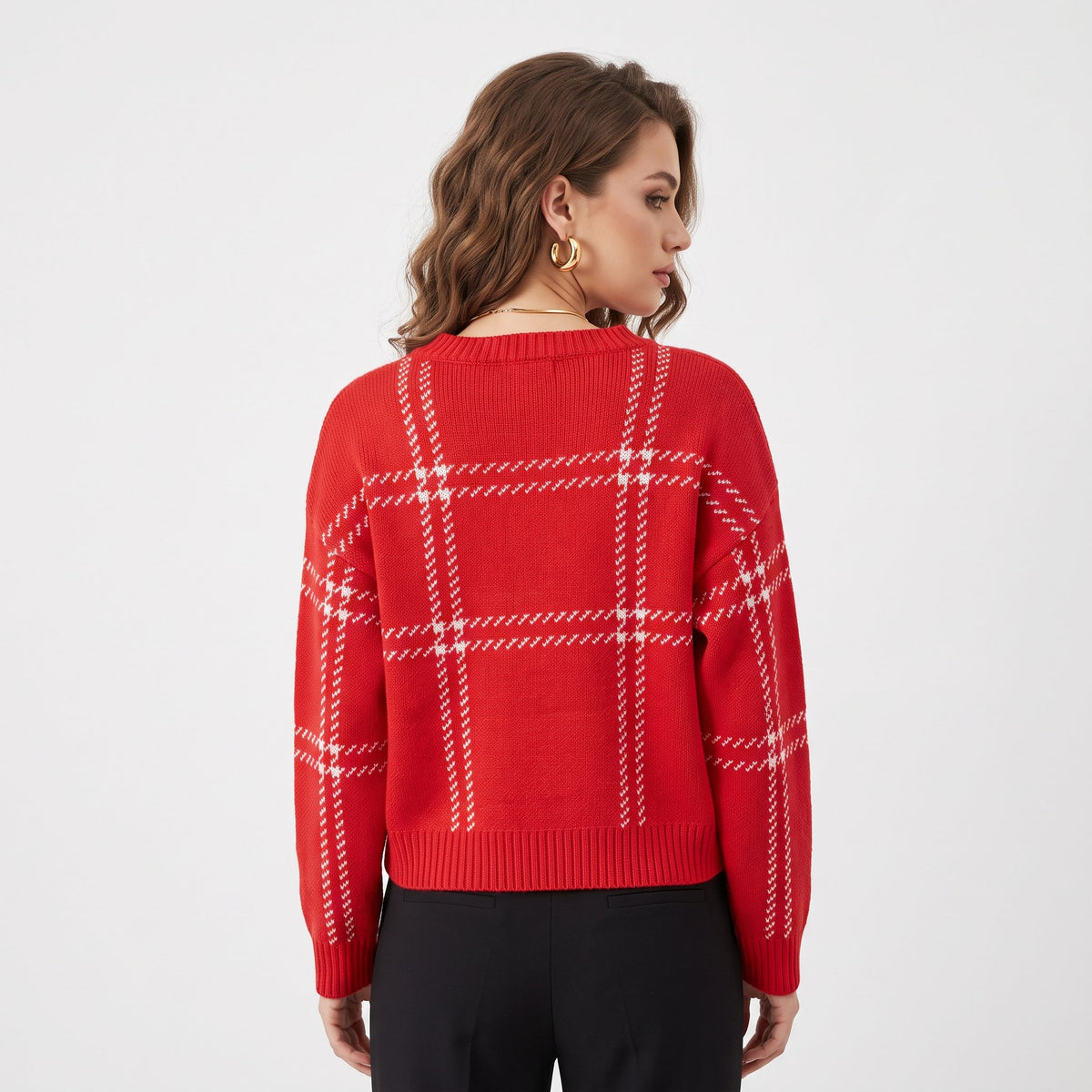 Sweater Cozy Knit Top For Layering - Red