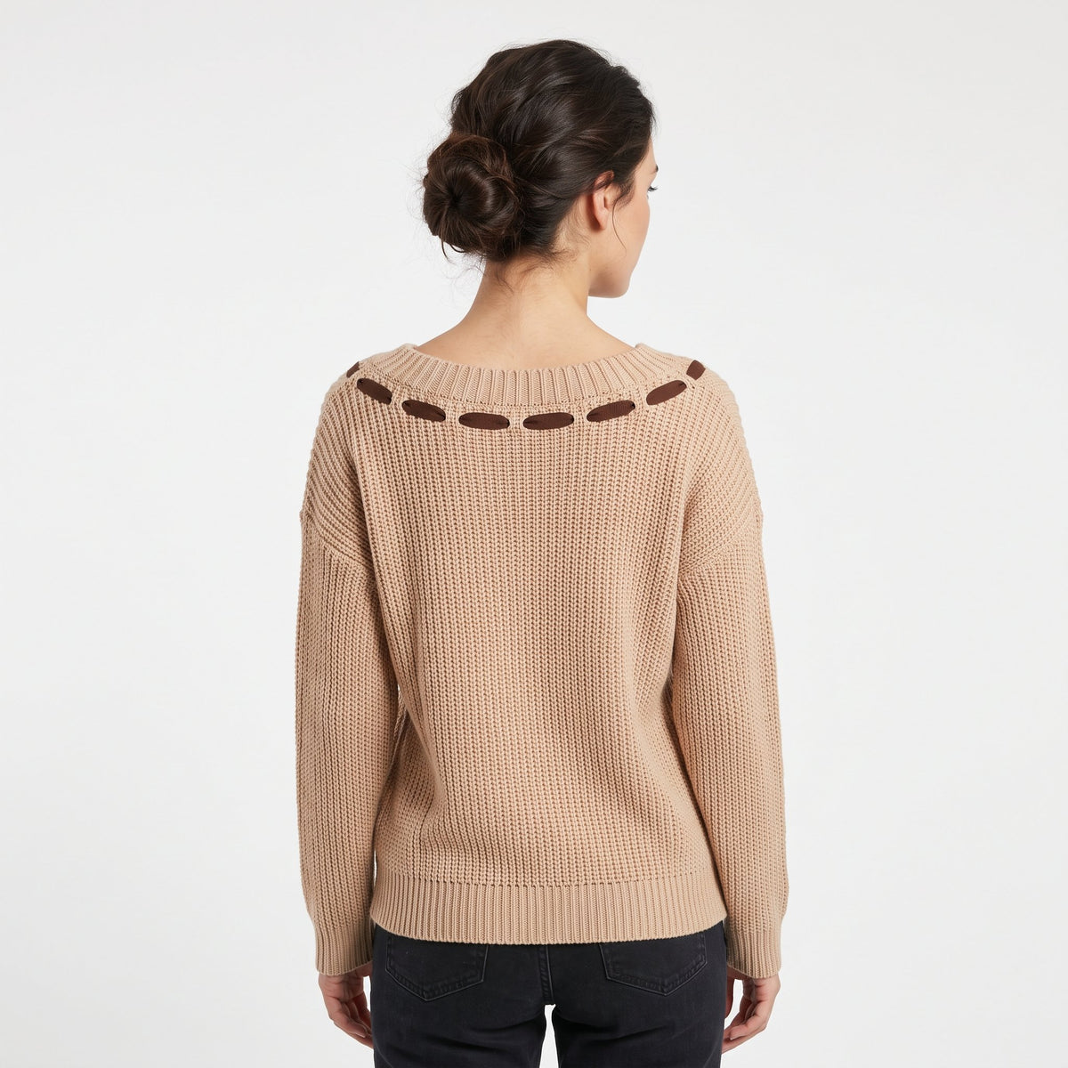 Sweater Cozy Knit Top For Layering - Beige