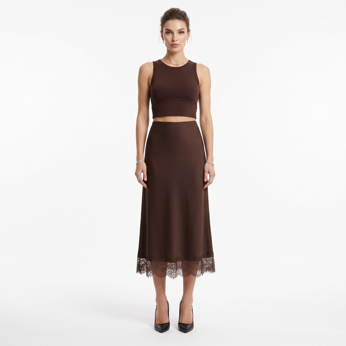 Skirt Stylish Everyday Bottoms - Brown