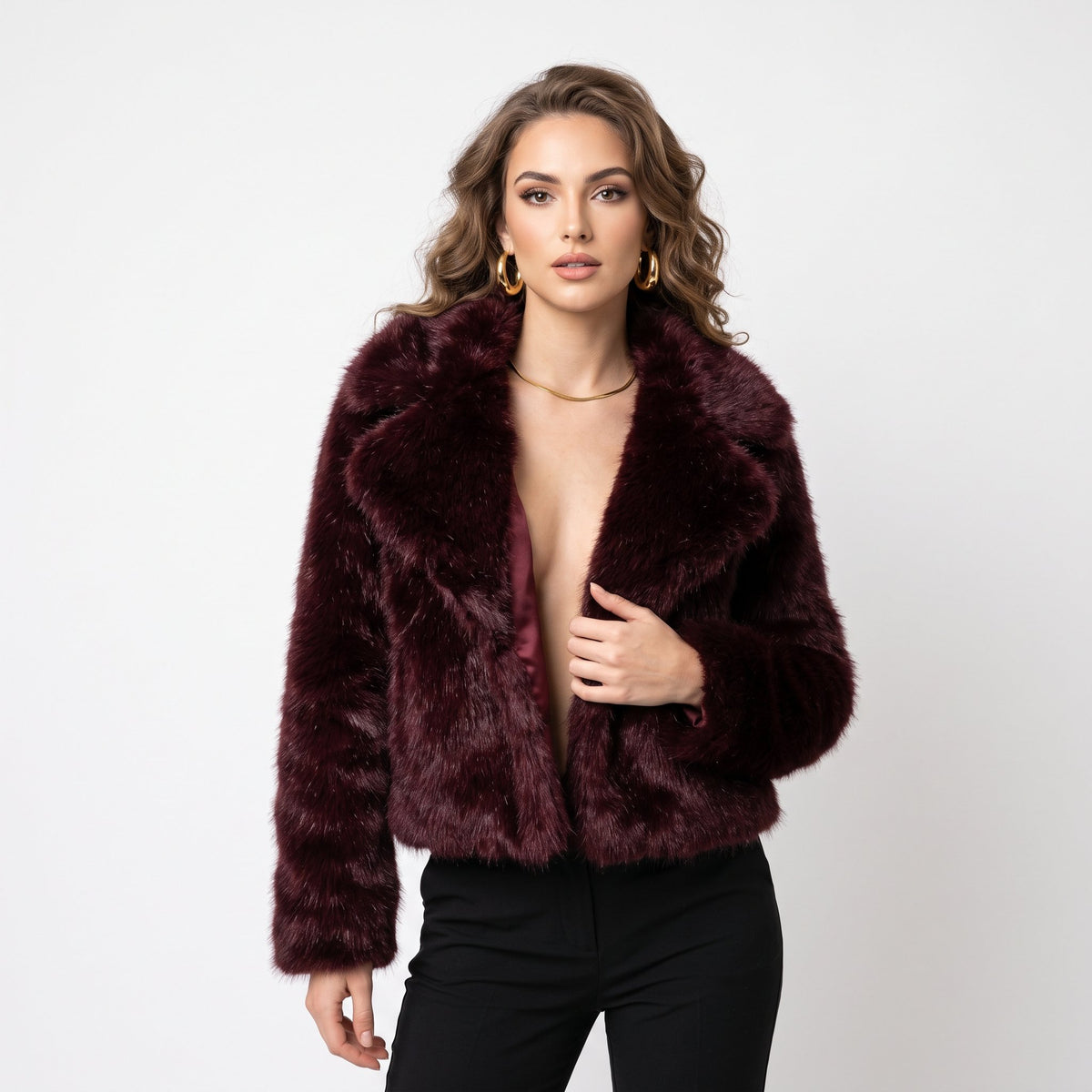 Overcoat Classic Cold-Weather Outerwear - Burgundy