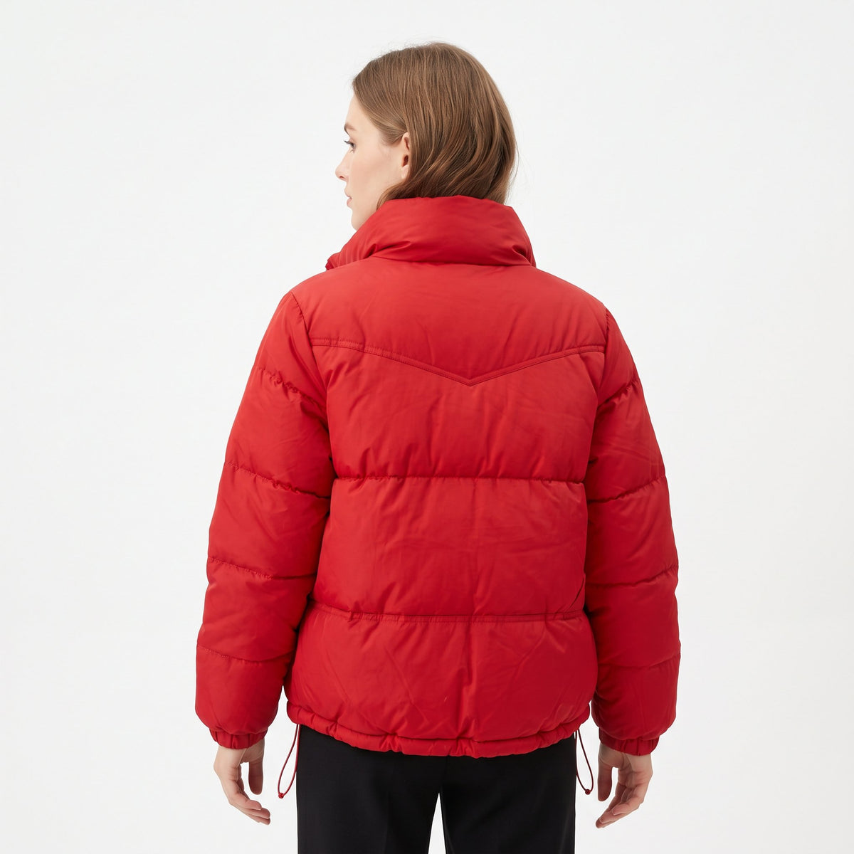 Puffer Jacket Warm Padded Winter Outerwear - Red