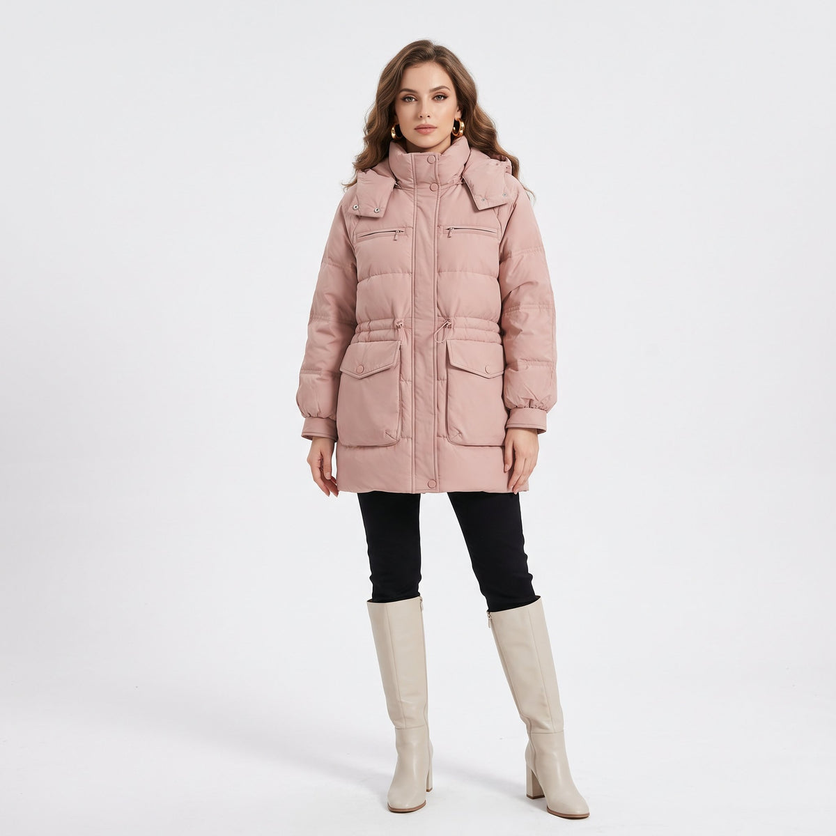 Puffer Jacket Warm Padded Winter Outerwear - Pink