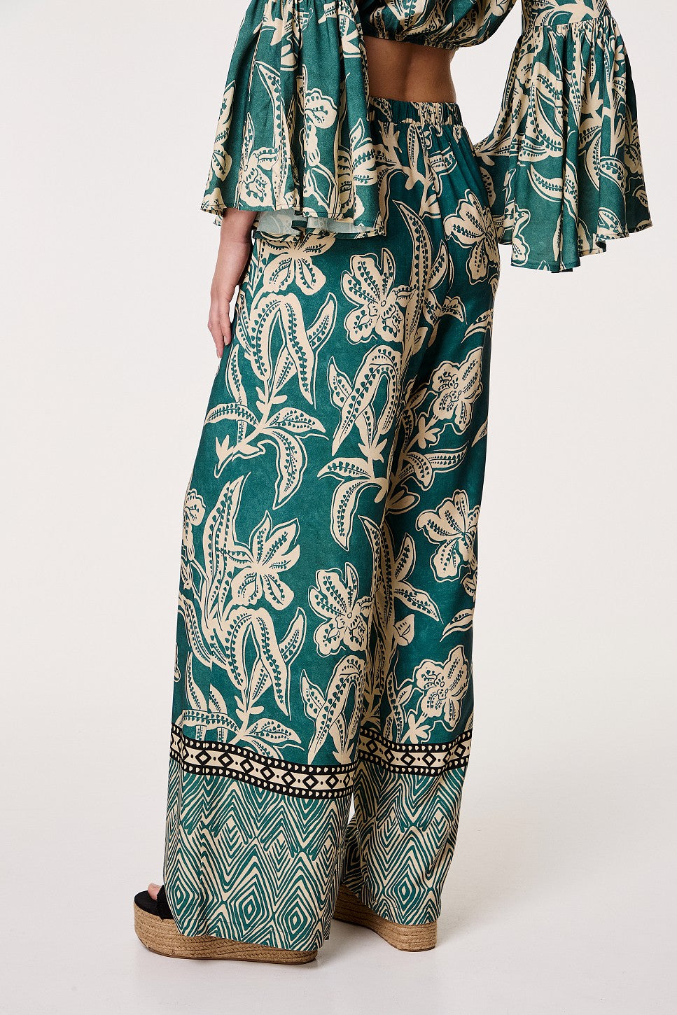 BSB Printed Wide-Leg Trousers