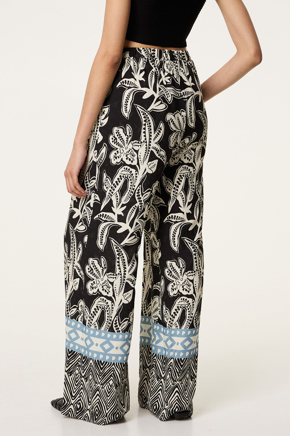 BSB Printed Wide-Leg Trousers
