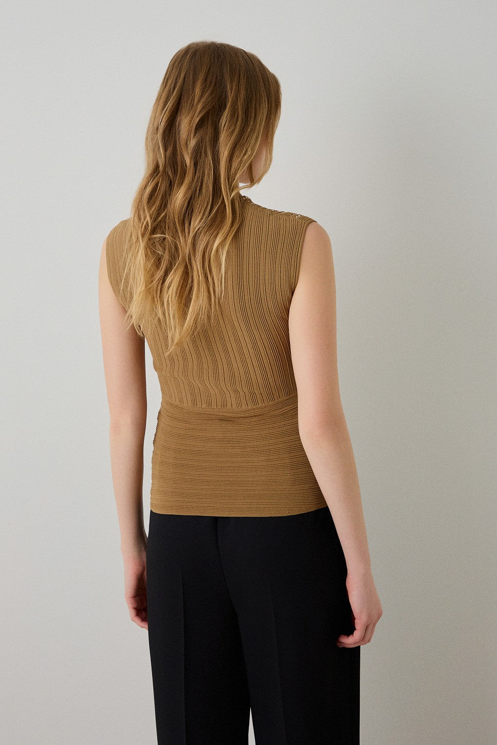 BSB Sleeveless ribbed top with rhinestones