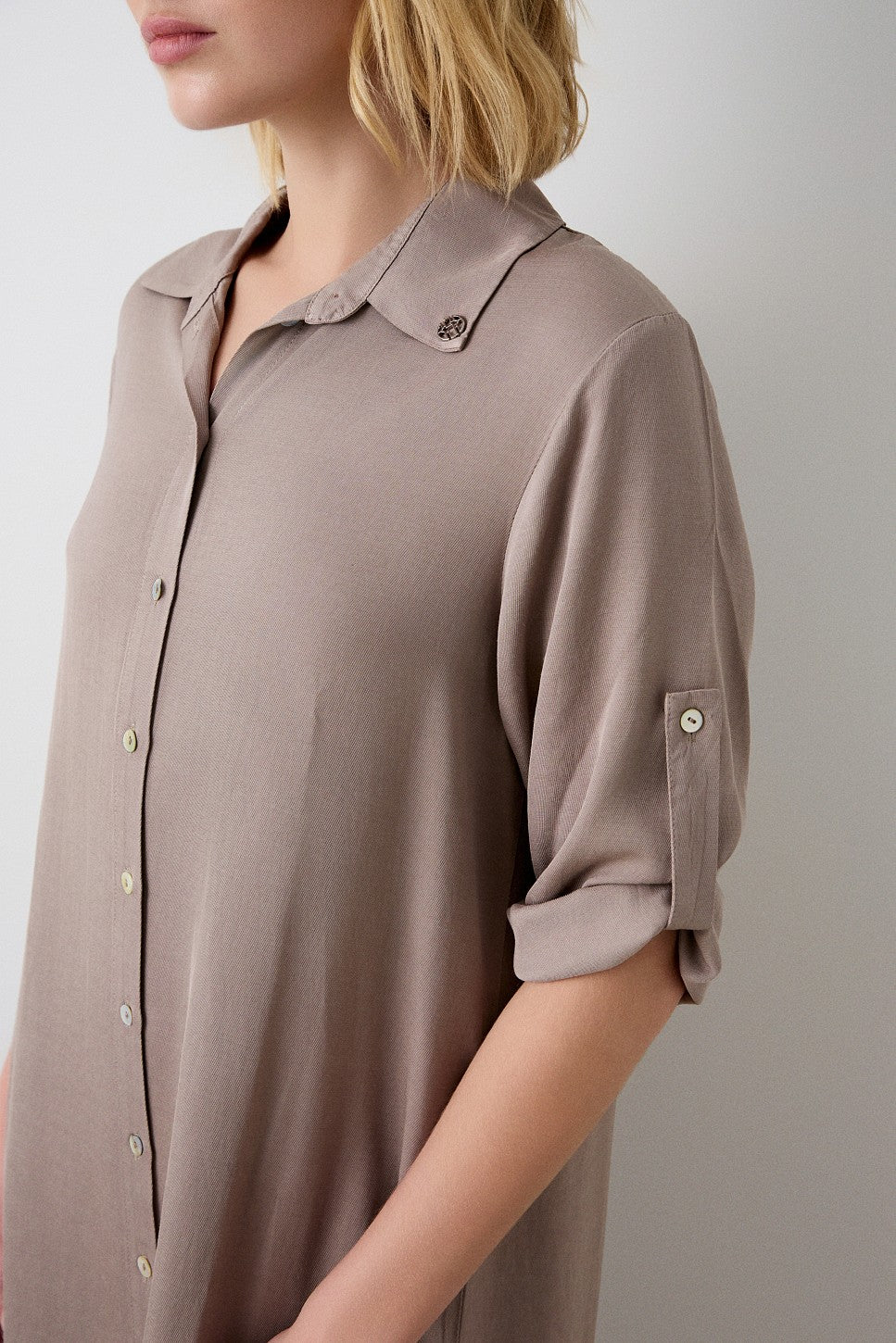 BSB Midi chemise dress with adjustable sleeves