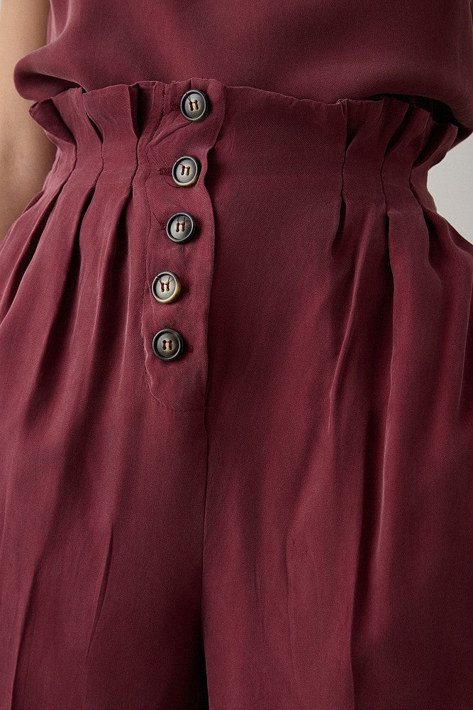 BSB Cropped pants with a ruffled waist