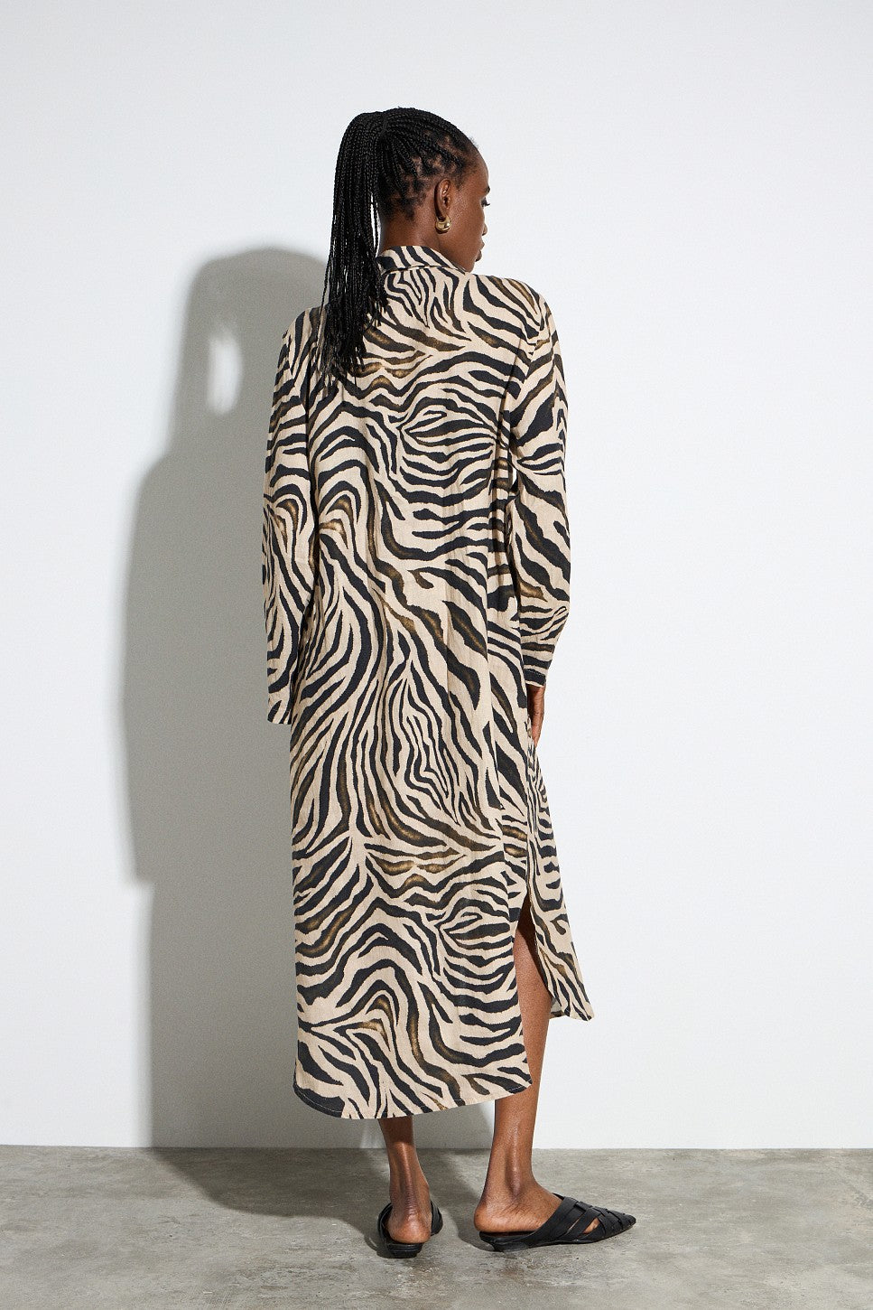 BSB Midi chemise zebra dress