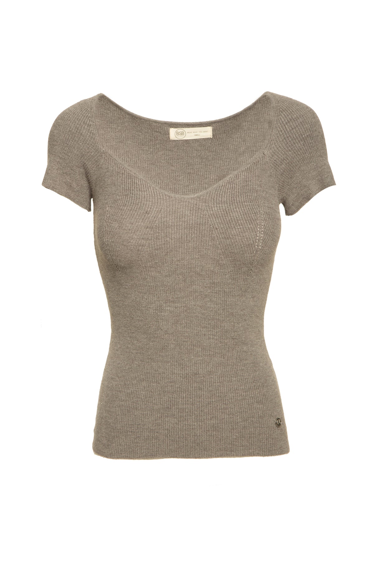 BSB Shortsleeve sweater with a unique neckline