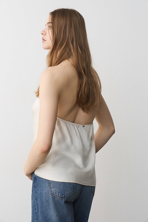 BSB Backless draped satin top