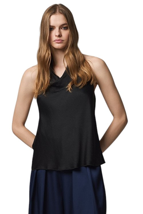 BSB Backless draped satin top