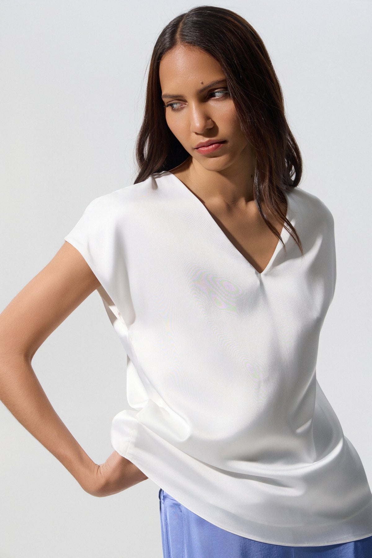 BSB Satin V-neck blouse