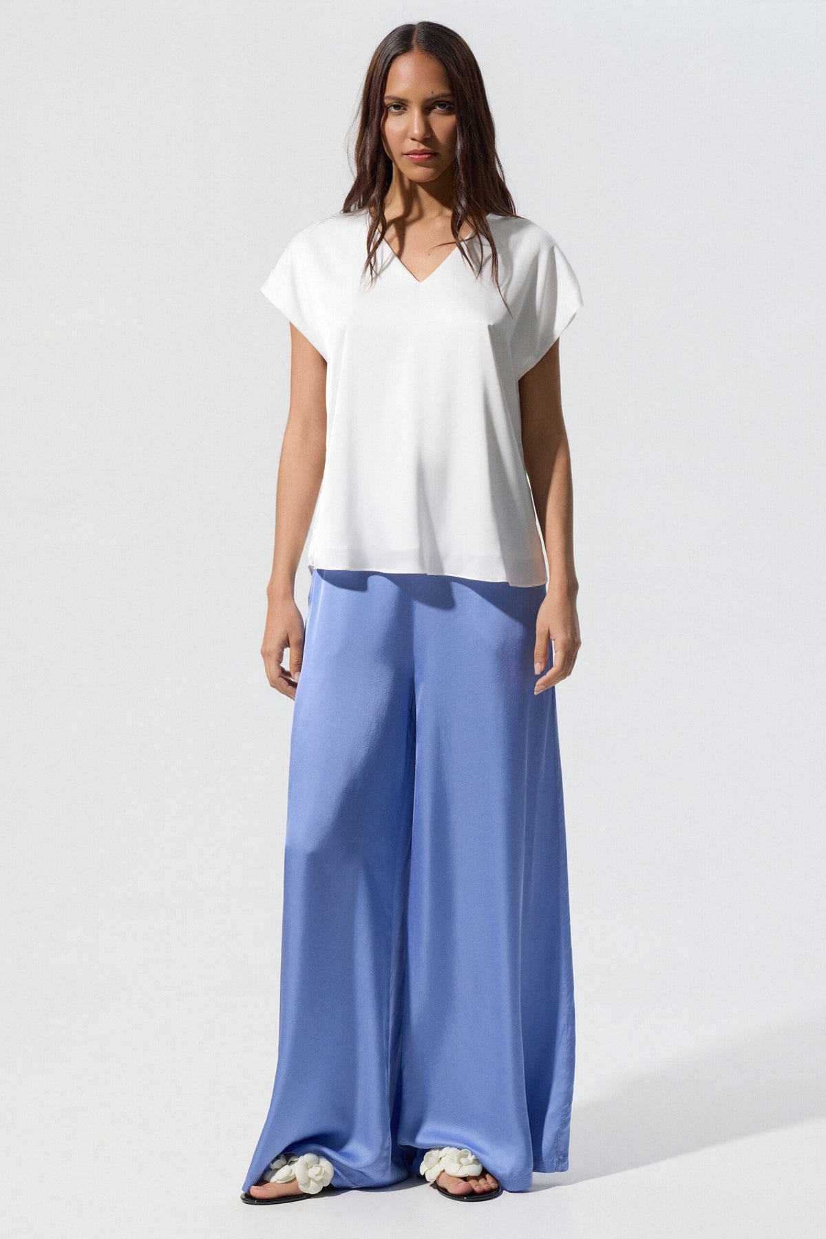 BSB Satin V-neck blouse