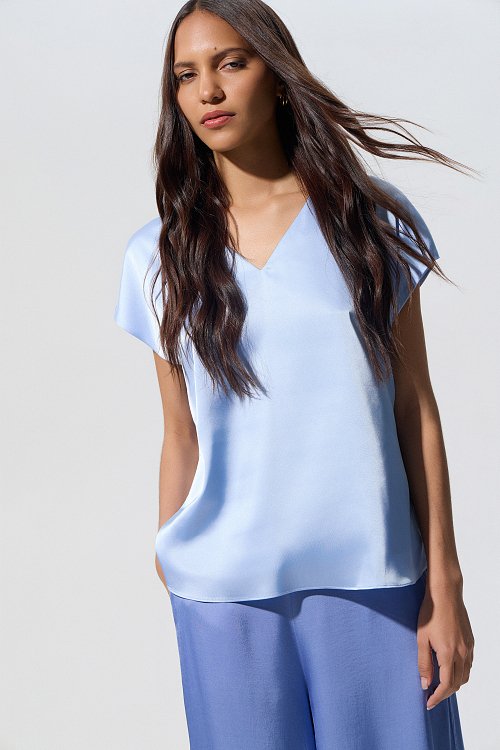BSB Satin V-neck blouse