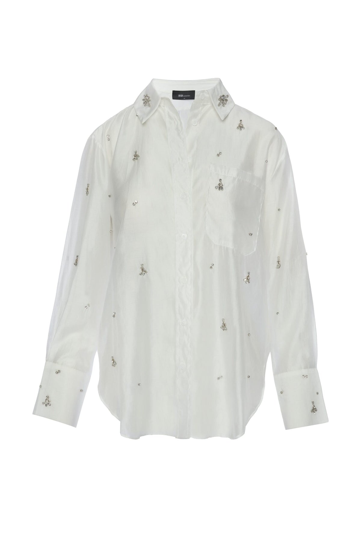 BSB Semi sheer shirt with rhinestones