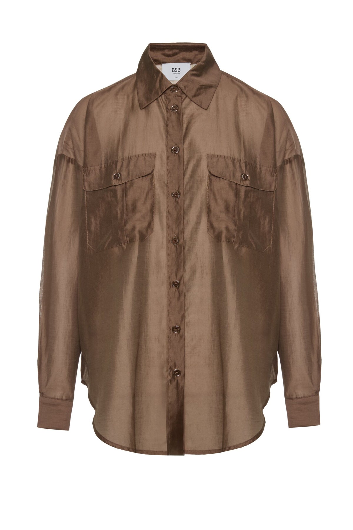 BSB Semi-sheer shirt with pockets