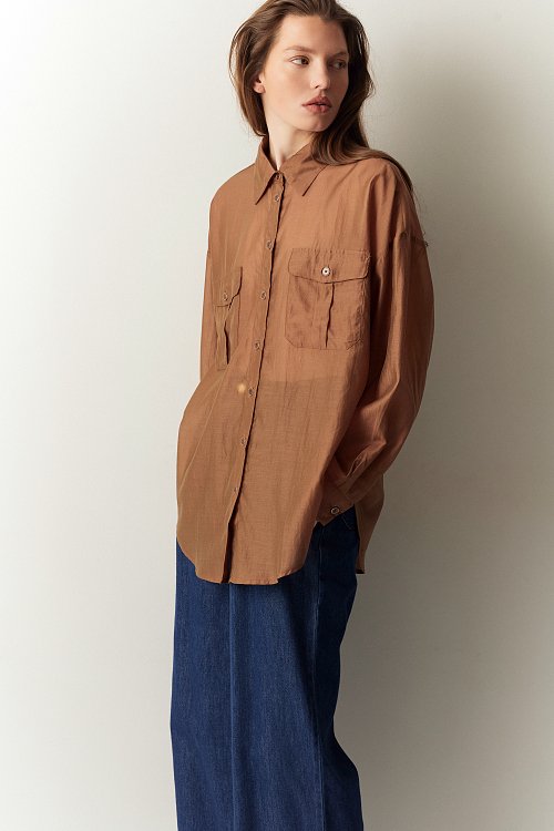 BSB Semi-sheer shirt with pockets