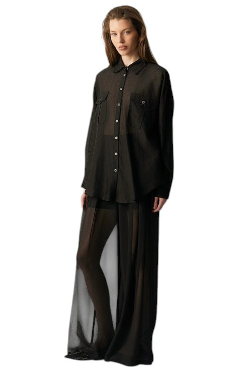 BSB Semi-sheer shirt with pockets