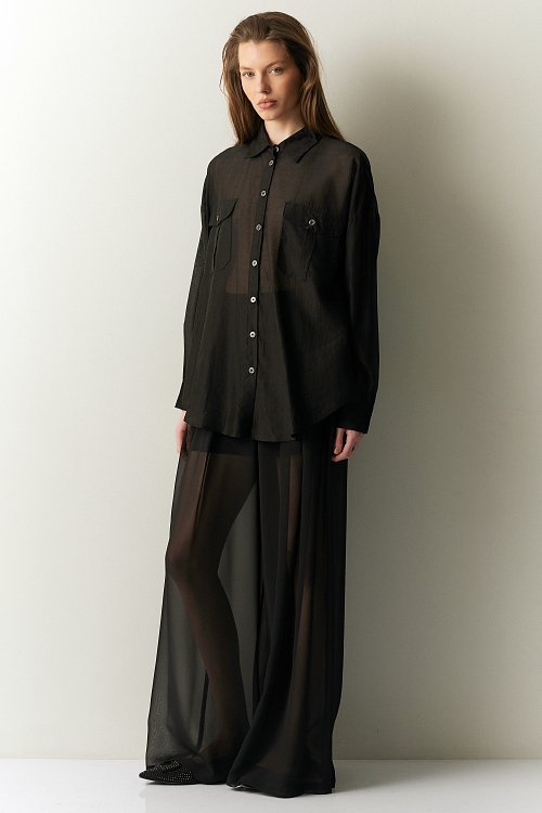 BSB Semi-sheer shirt with pockets