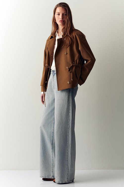 BSB Women's Belted Double-Breasted Utility Jacket