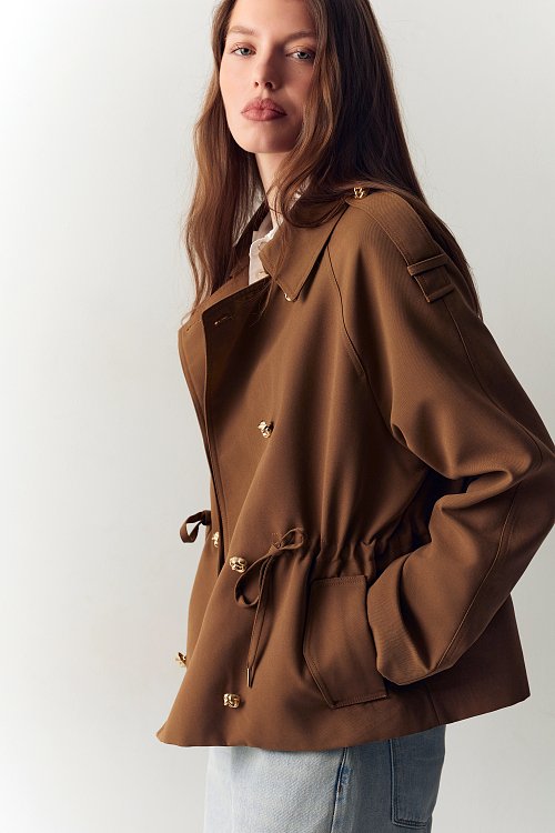 BSB Women's Belted Double-Breasted Utility Jacket